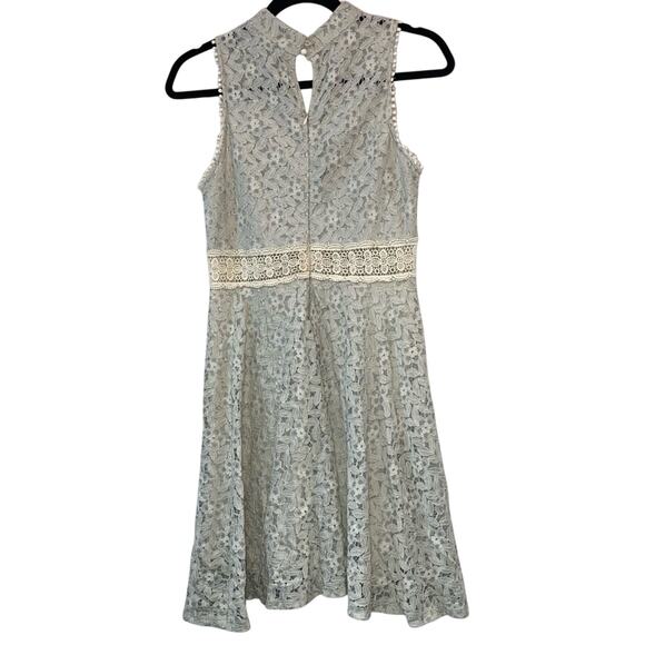 Altar’d State Gray & Cream Eyelet Sleeveless Dress - Picture 2 of 6